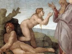 Adam (biblical “red clay”).  Adam, Eve and Lilith (legend, paintings) Overthrow to earth